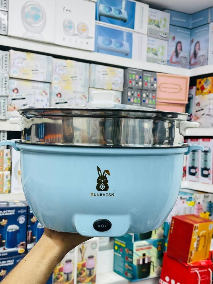 🥘 RUNBAISN 2-in-1 Electric Cooking Pot | Steamer & Multi Cooker